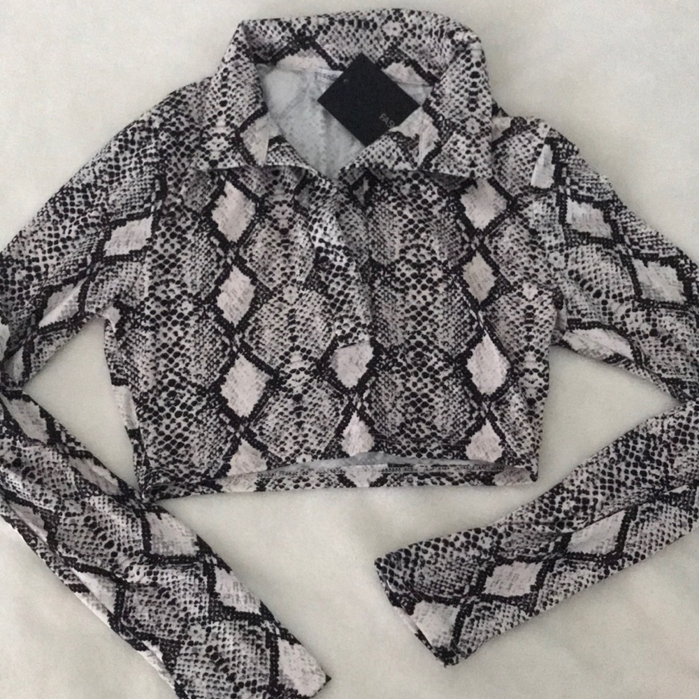 Snake print crop top